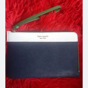 Kate Spade Green Wristlet with Gold Accents